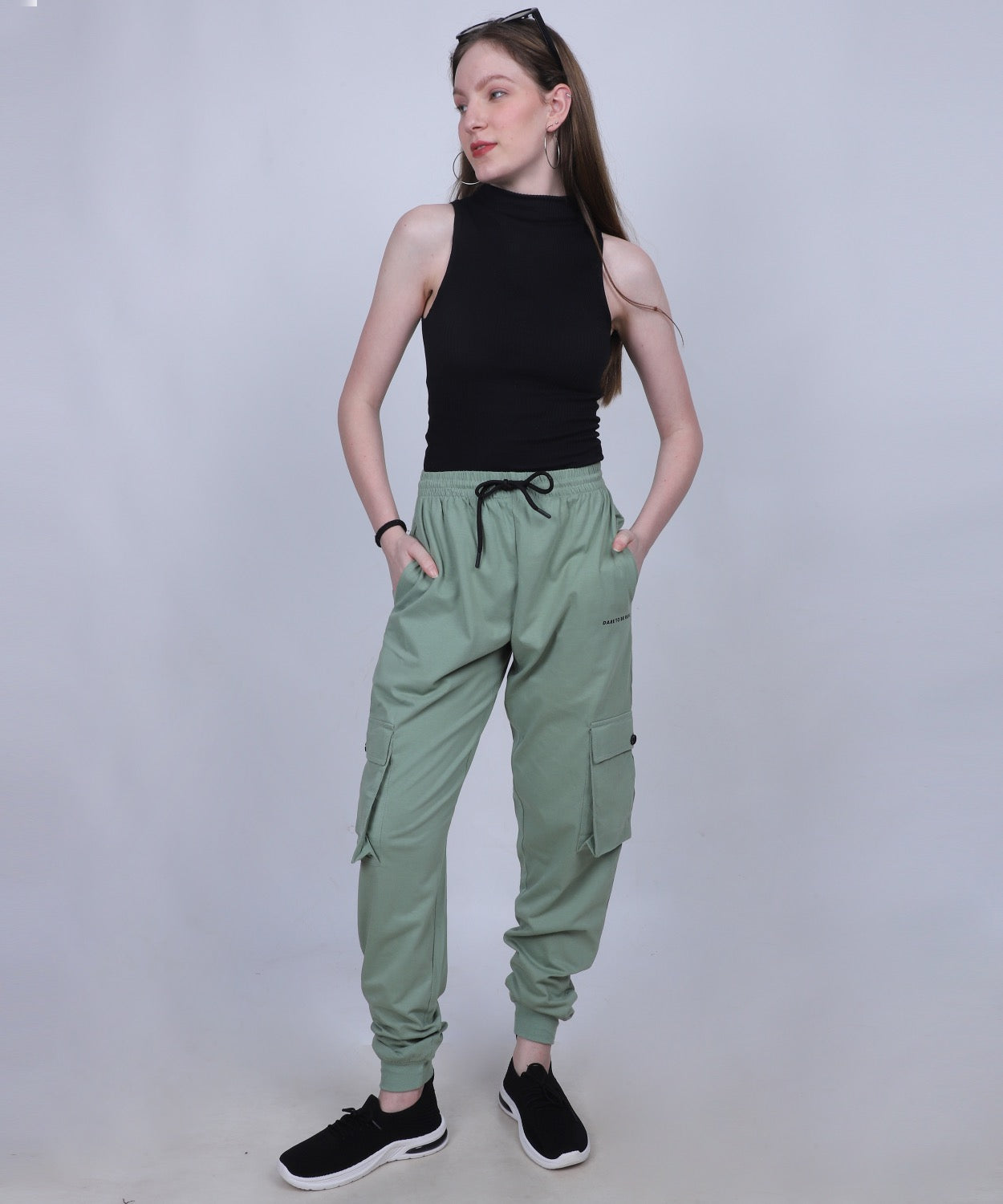 Sage Green Cotton Cargo Jogger
