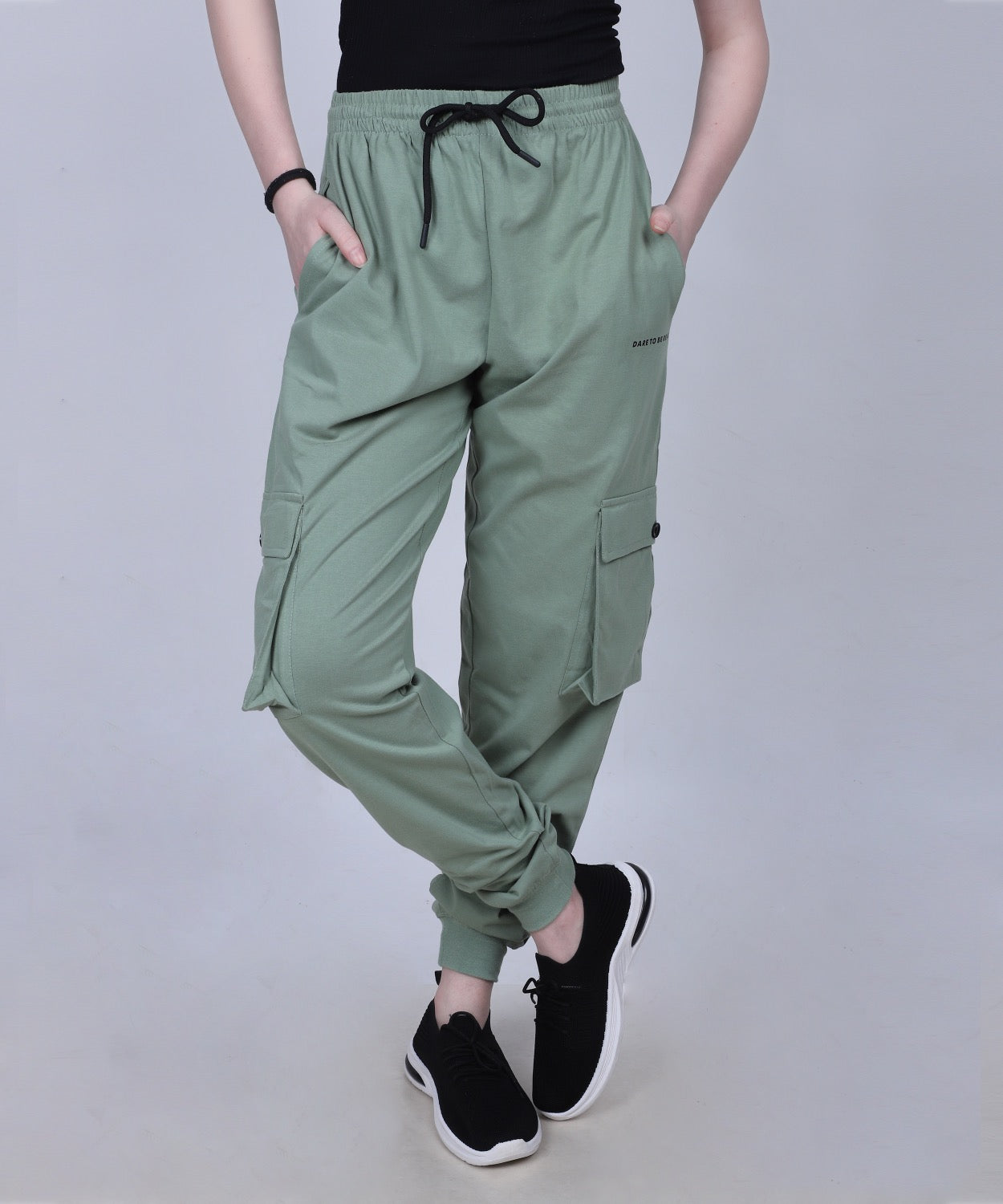 Sage Green Cotton Cargo Jogger