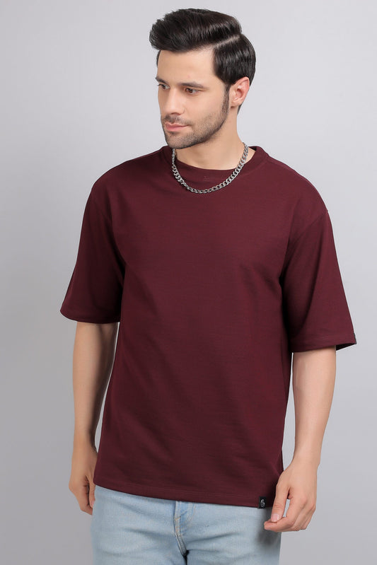 Wine Plain Oversized T-Shirt