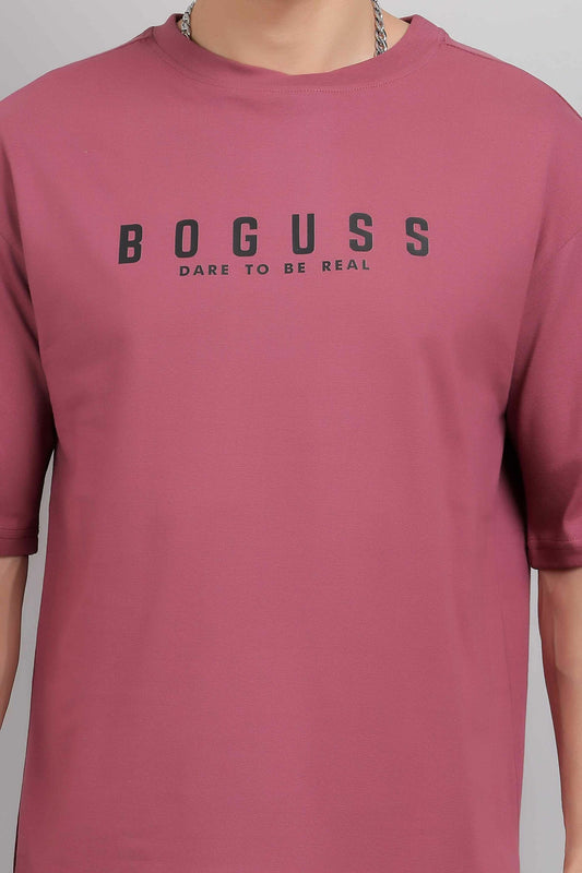 Boguss Print Oversized Onion Pink T-Shirt