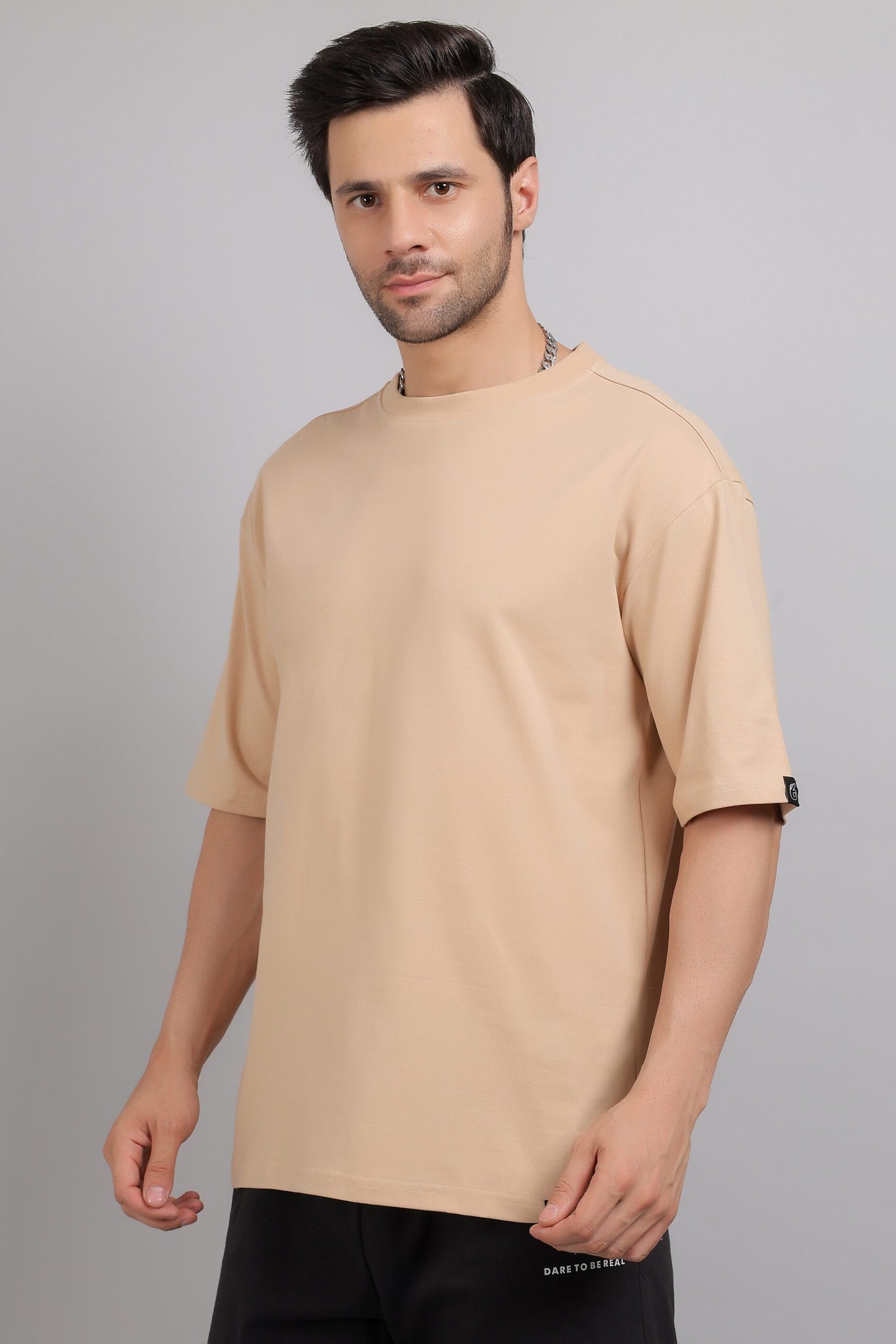 Plain Oversize Tee and Black Cargo Jogger