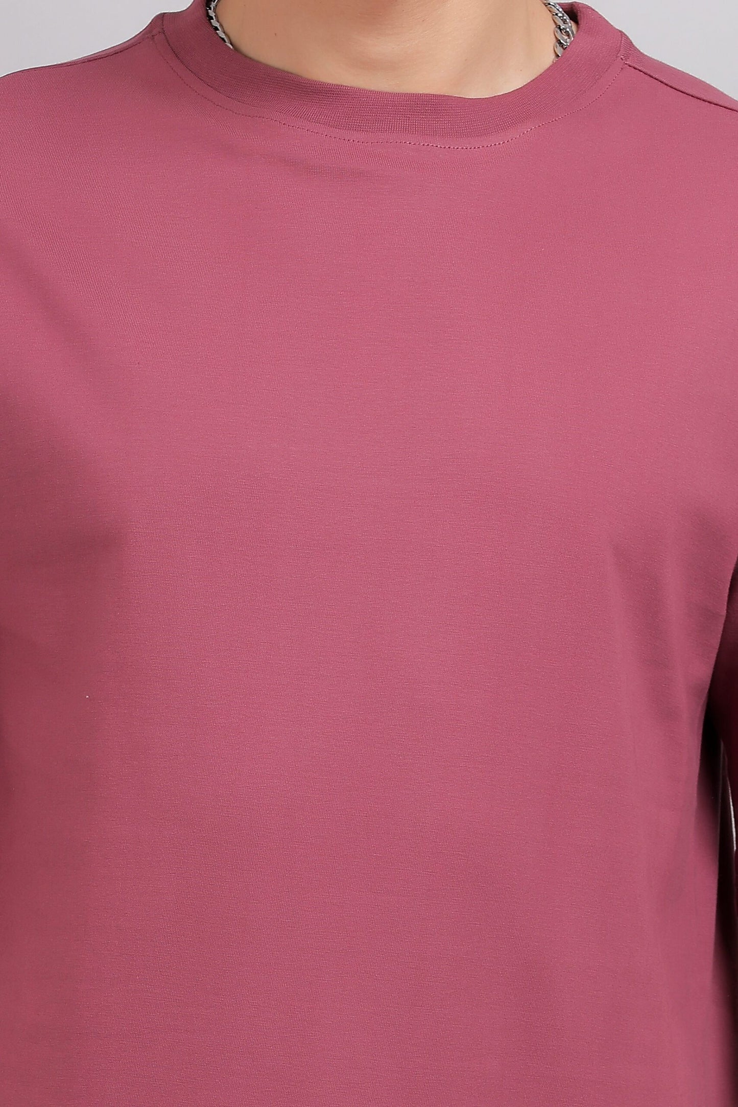 Onion Pink Plain Oversized T-Shirt