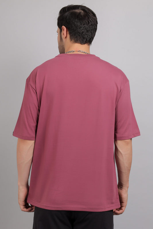 Onion Pink Plain Oversized T-Shirt