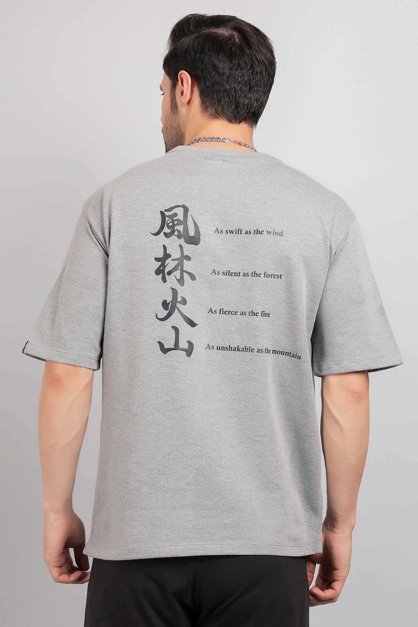 Japanese Text Print Oversized T-Shirt