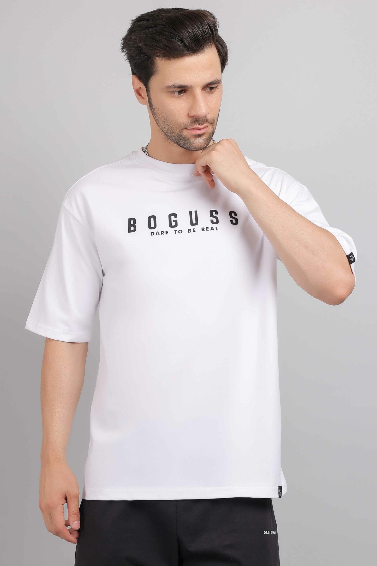 Boguss Print Oversized White T-Shirt