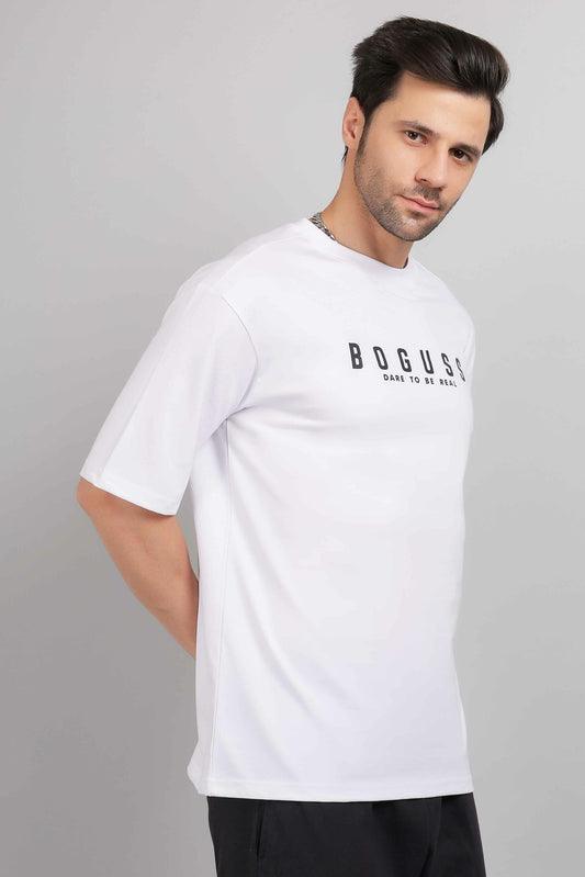 Boguss Print Oversized White T-Shirt