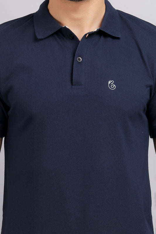 Navy Blue Polo Neck