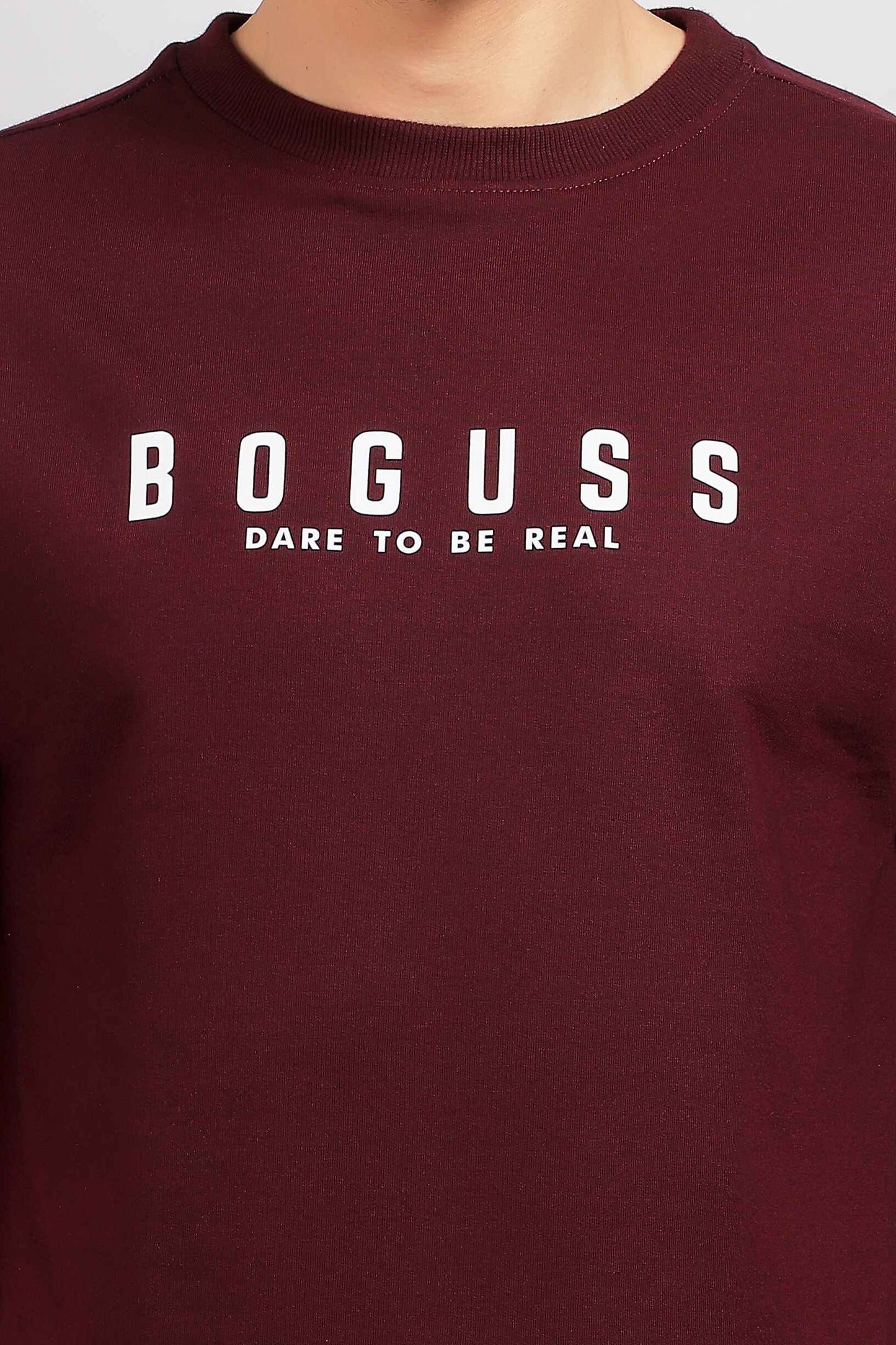 Boguss Print Oversized Wine T-Shirt