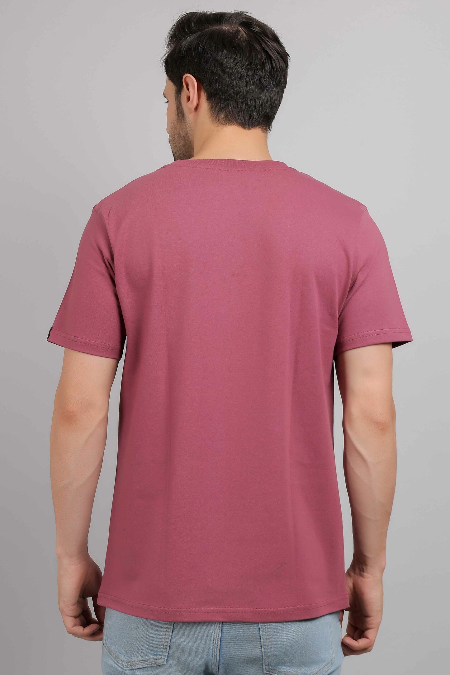 Boguss Print Round Neck Onion Pink T-Shirt