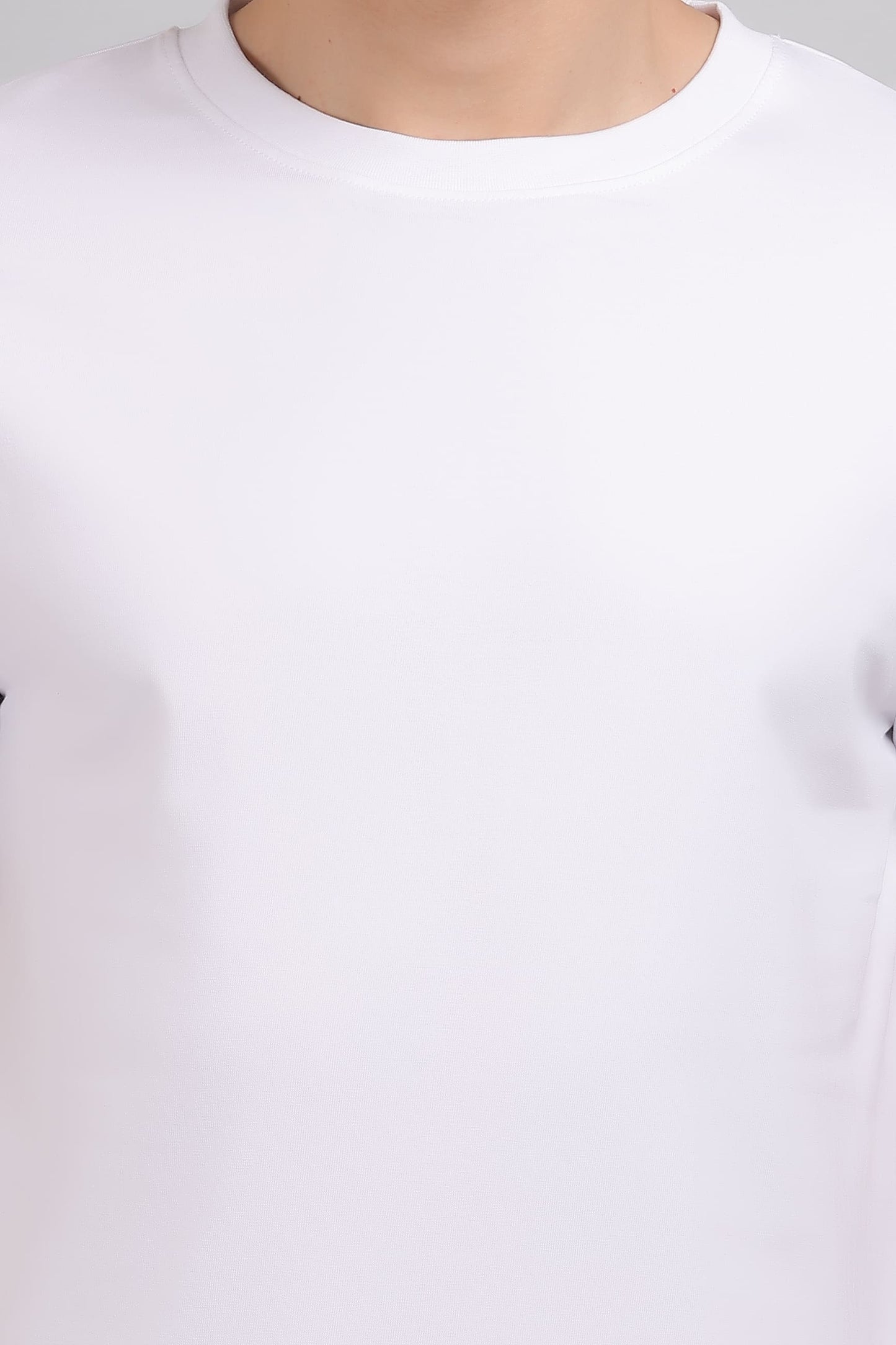 White Plain Round Neck T-Shirt