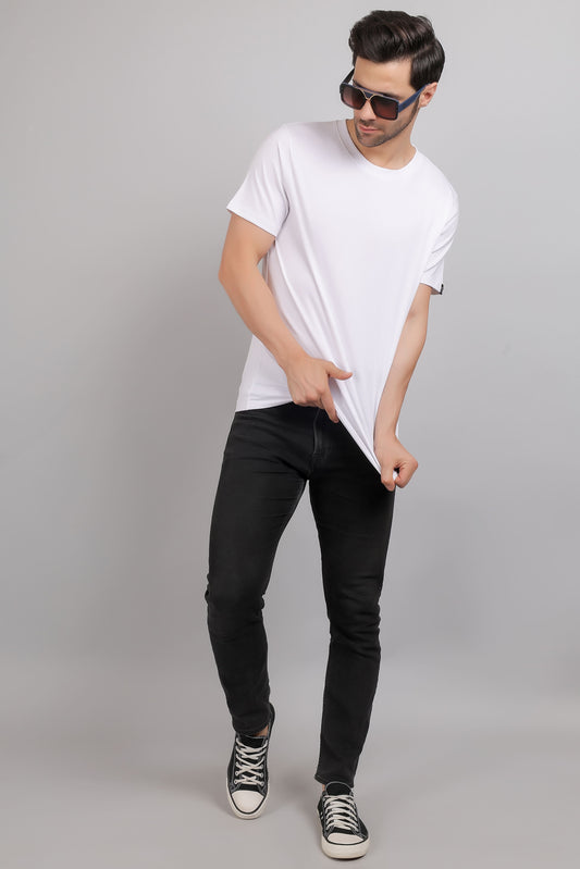 White Plain Round Neck T-Shirt