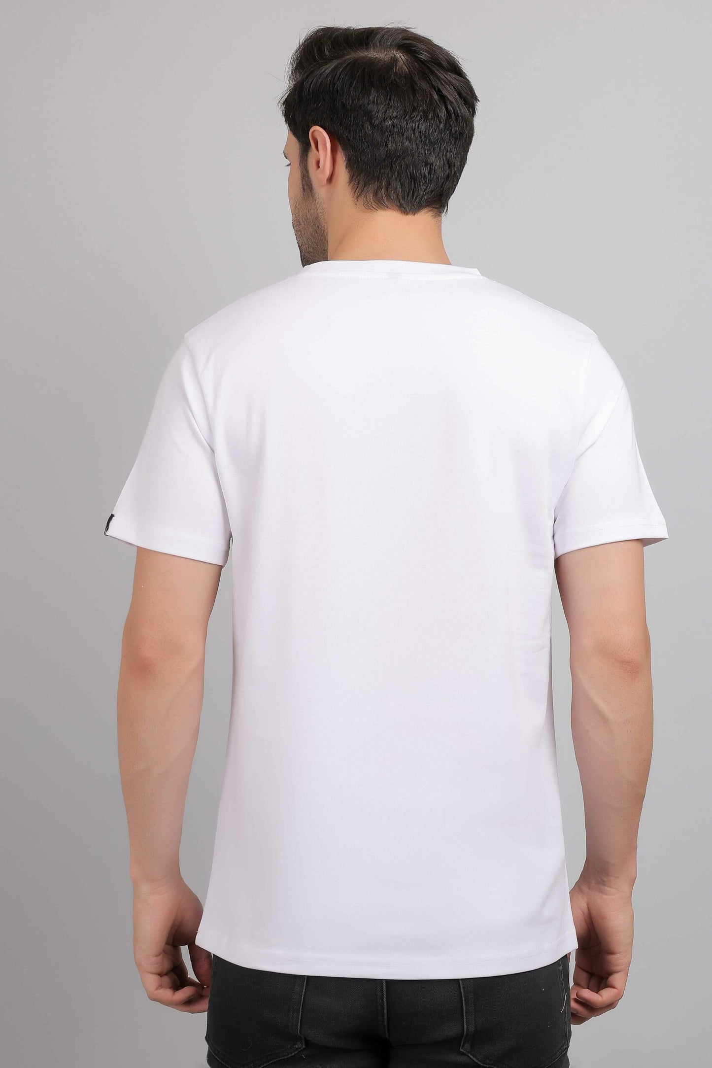 Boguss Print Round Neck White T-Shirt