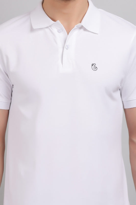 White Plain Polo T-Shirt