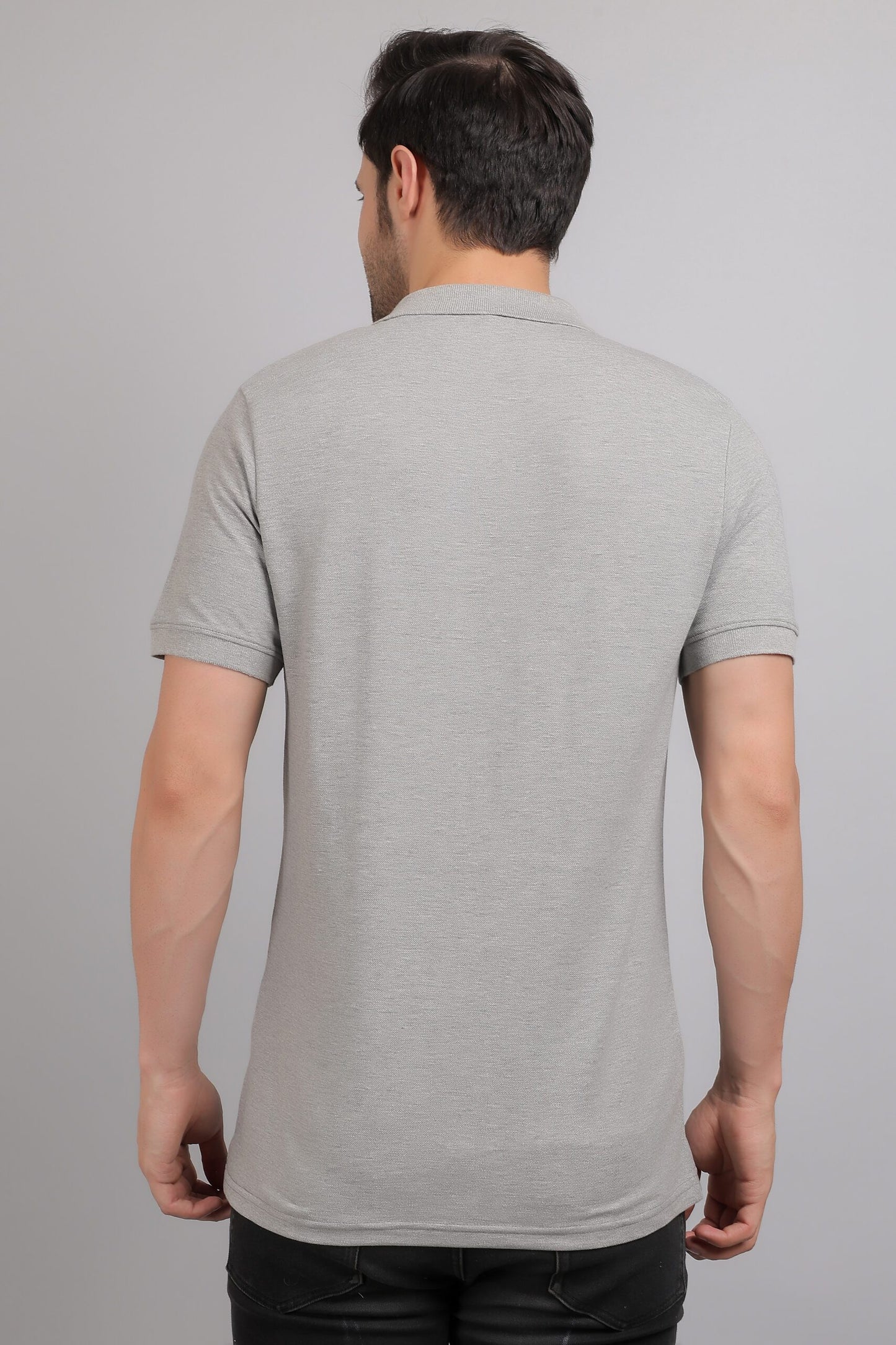 Melange Grey Polo Neck
