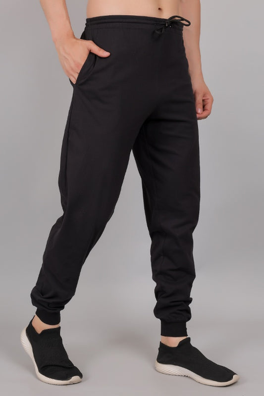 Black Plain Cotton Jogger