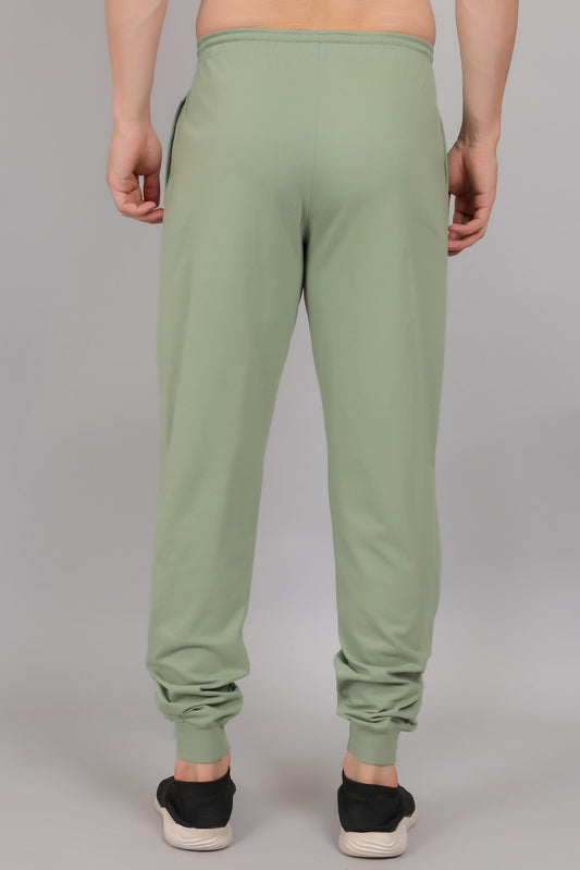 Sage Green Plain Cotton Jogger