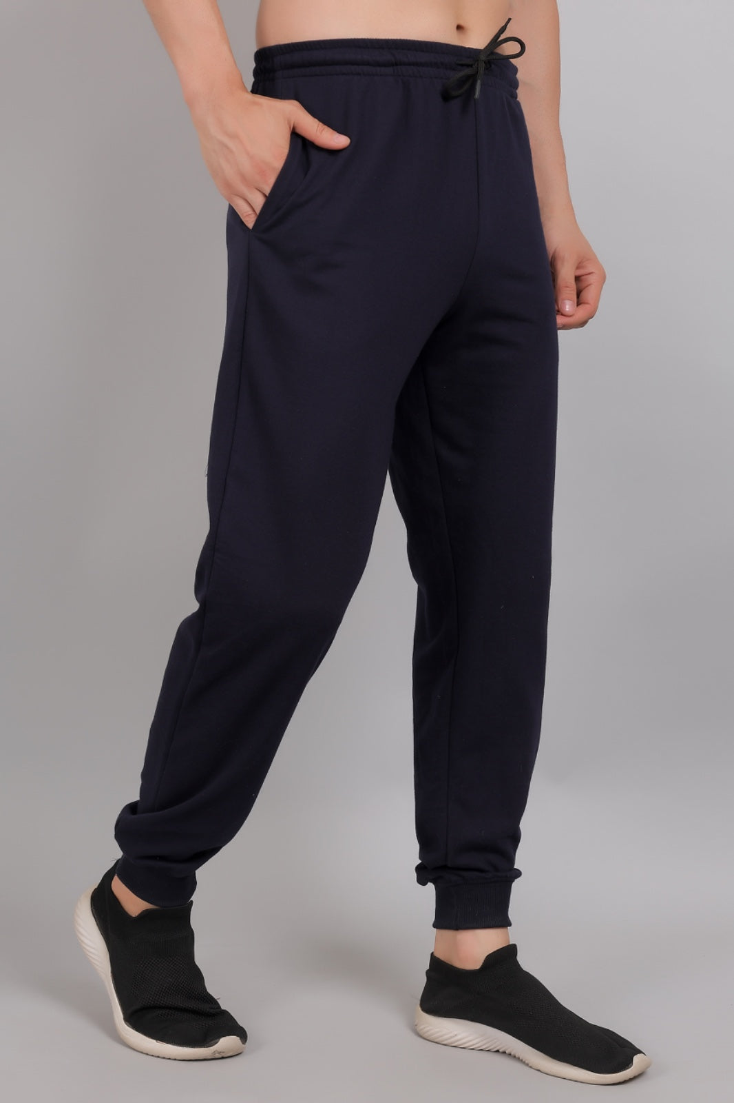 Navy Blue Plain Cotton Jogger