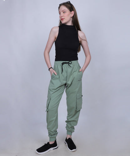 Sage Green Cotton Cargo Jogger