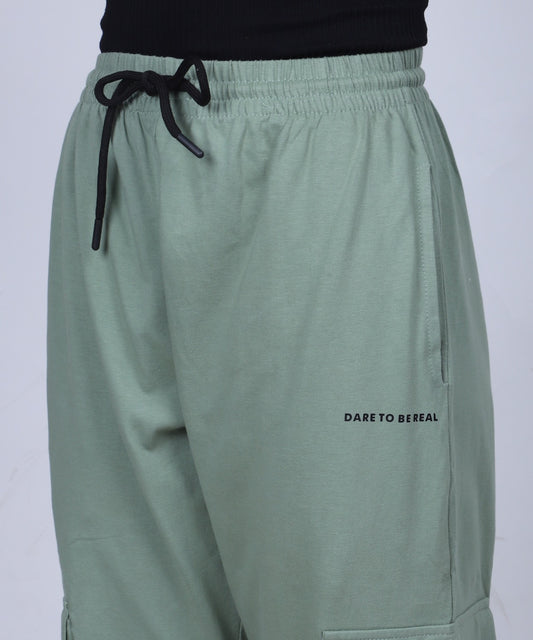 Sage Green Cotton Cargo Jogger