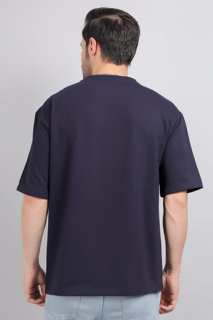 Navy Blue Plain Oversized T-Shirt