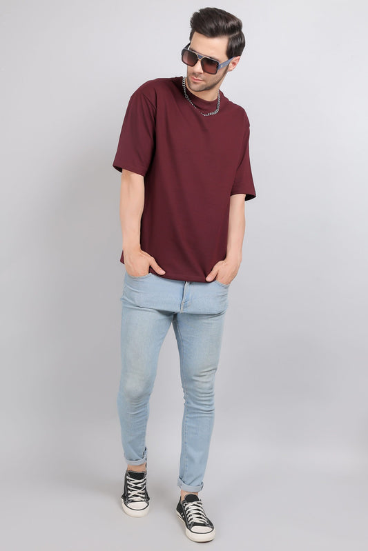 Wine Plain Oversized T-Shirt