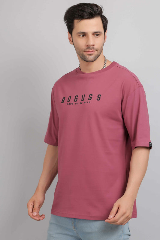 Boguss Print Oversized Onion Pink T-Shirt