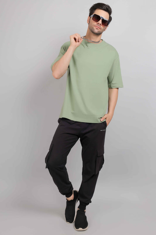 Plain Oversize Tee and Black Cargo Jogger