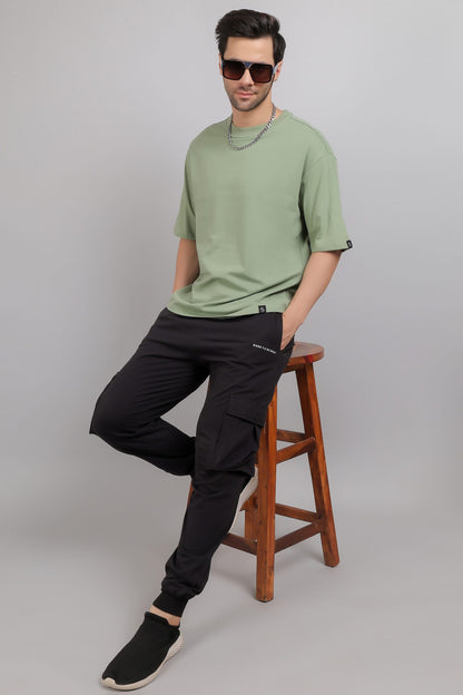 Sage Green Plain Oversized T-Shirt