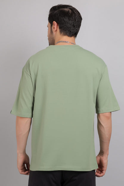 Sage Green Plain Oversized T-Shirt
