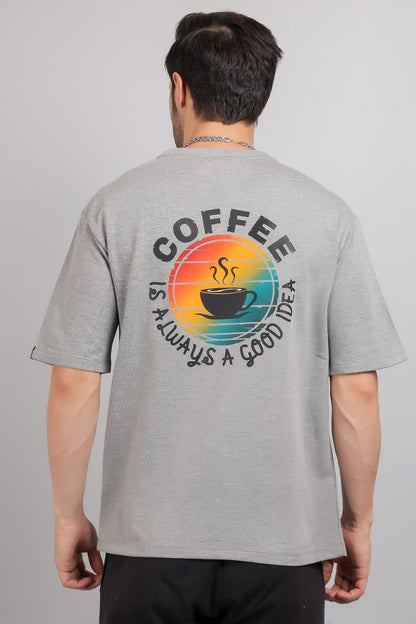 Coffee Print Oversized T-Shirt