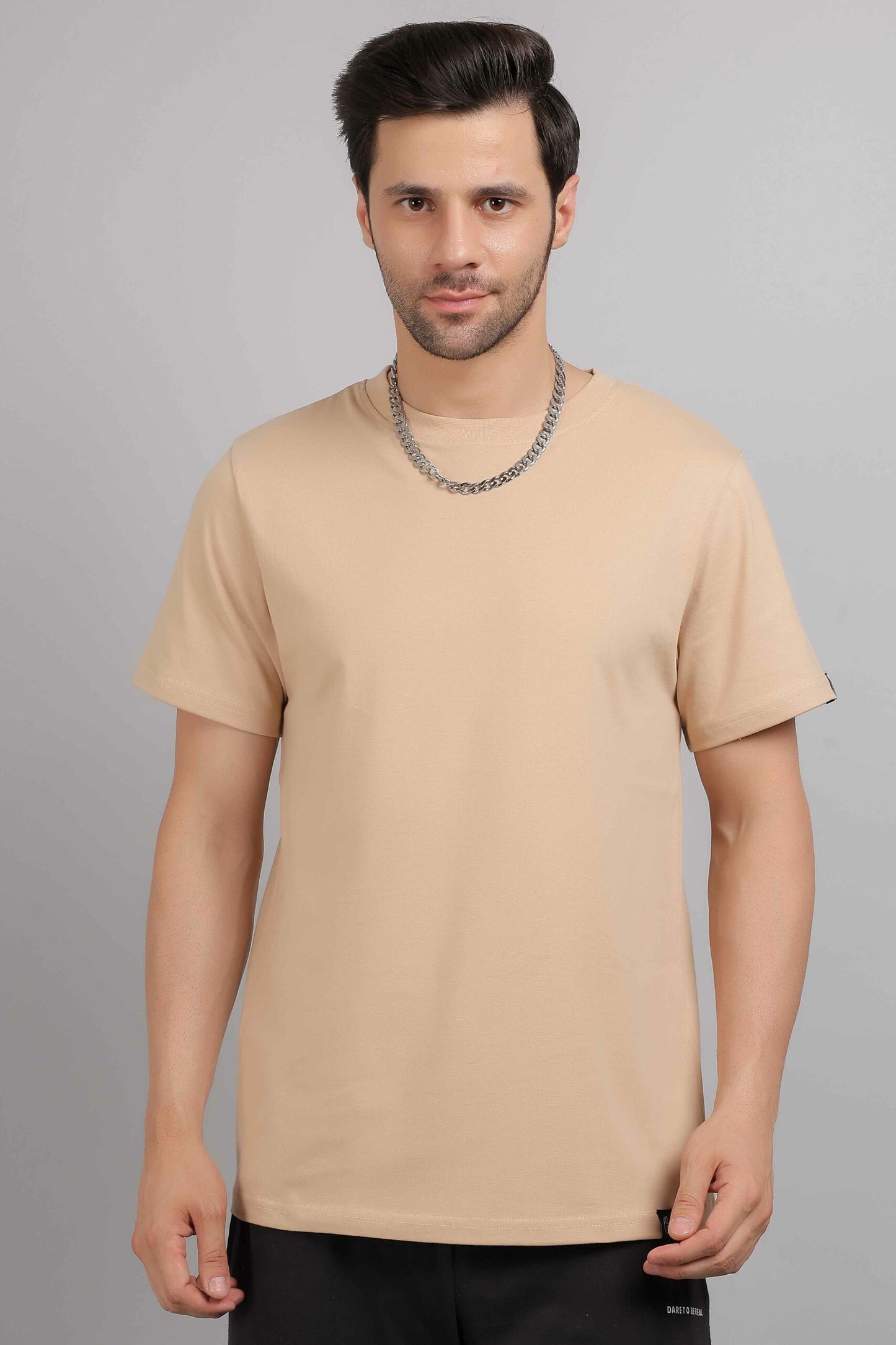 Plain Round Neck and Black Cargo Jogger