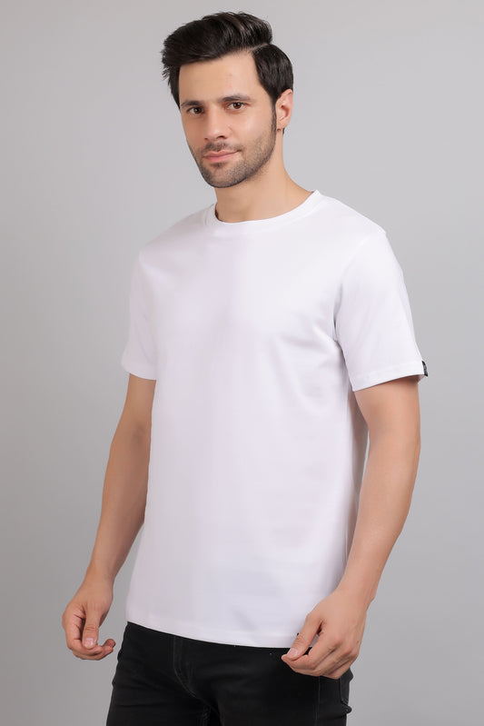 White Plain Round Neck T-Shirt