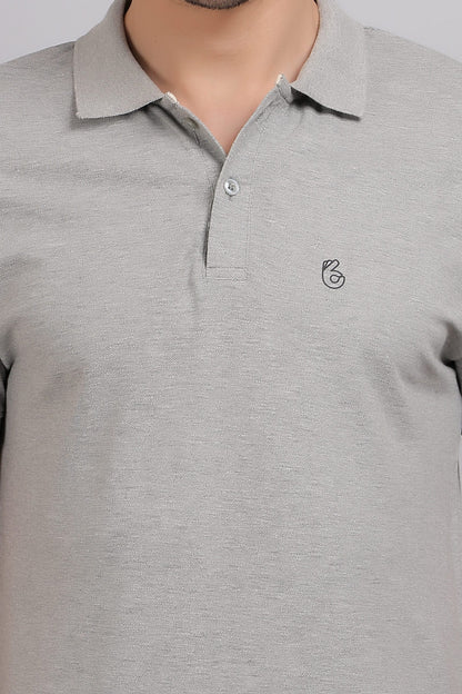 Melange Grey Polo Neck