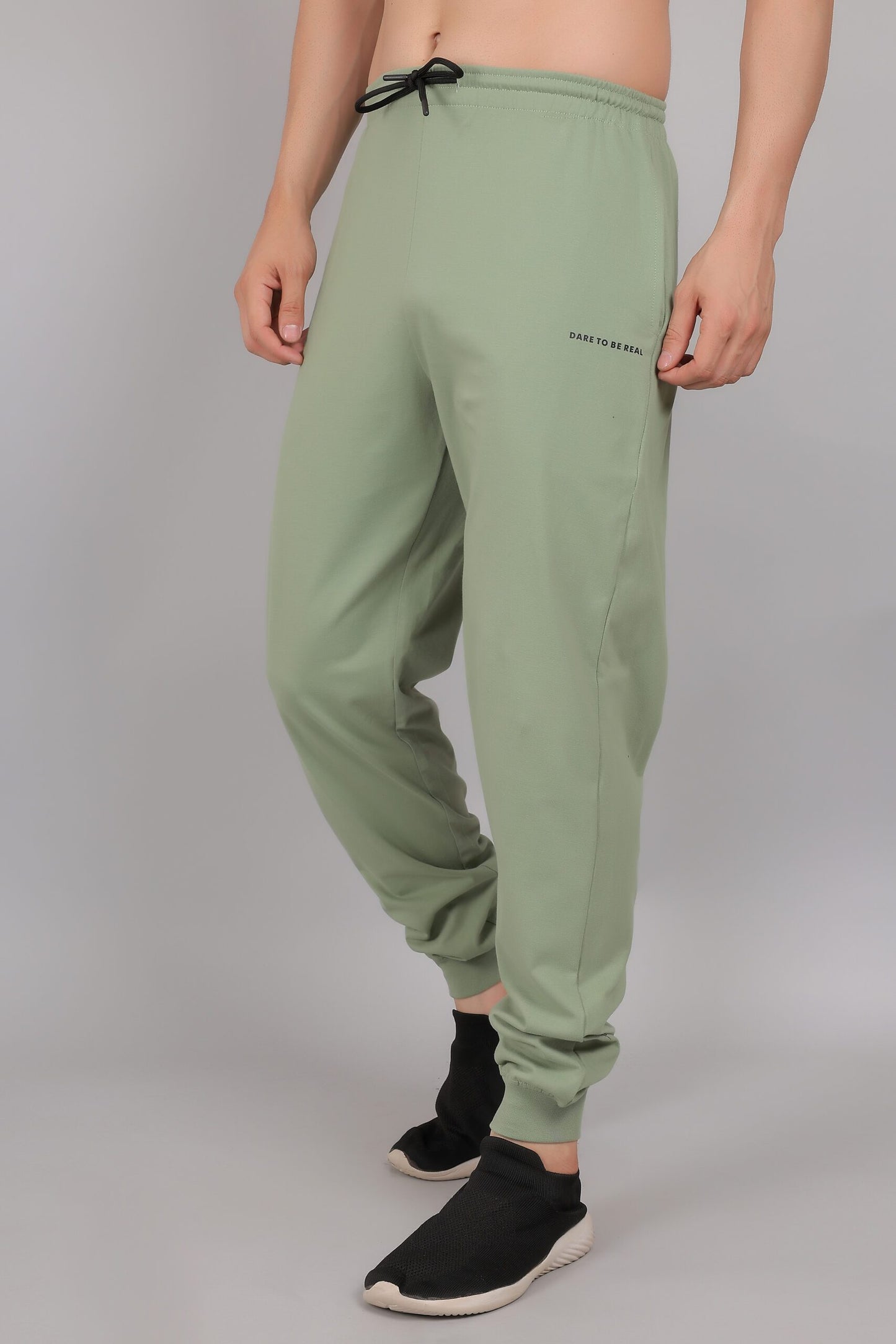Sage Green Plain Cotton Jogger