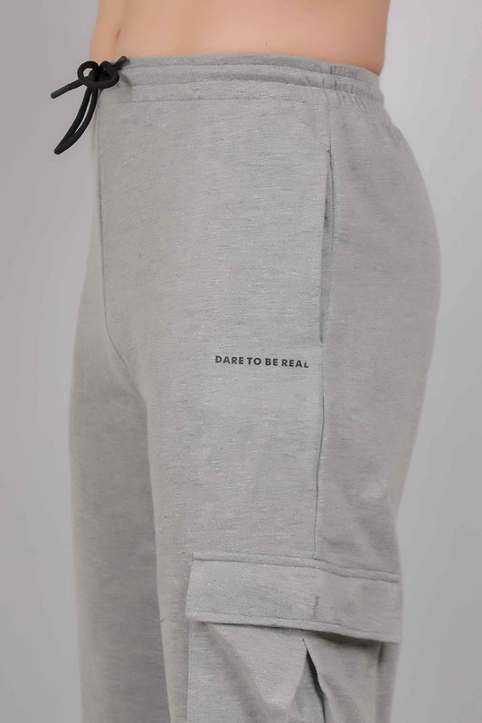 Melange Grey Cargo Jogger